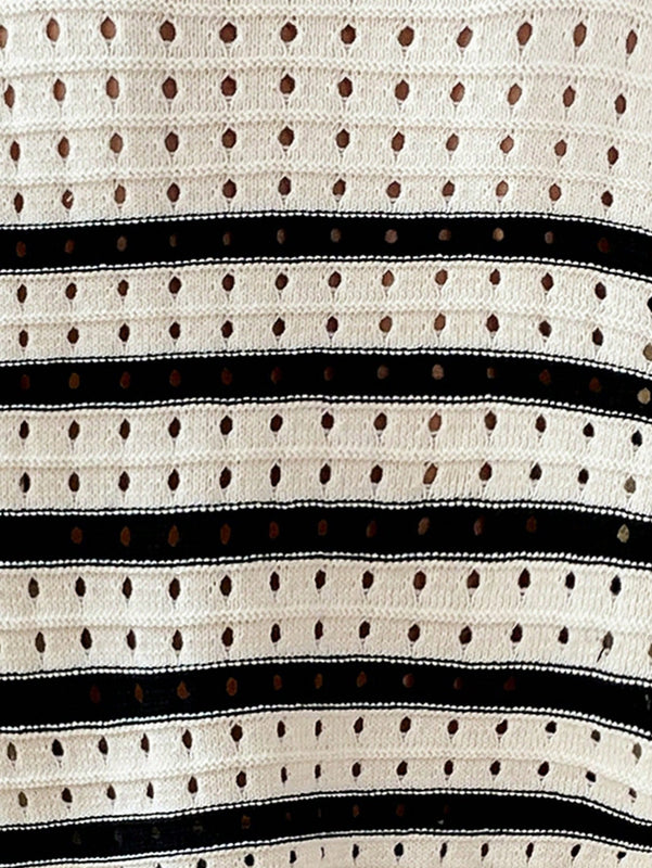 LUNE Jersey Hueco Tejido De Rayas Para Mujer Con Cuello Redondo