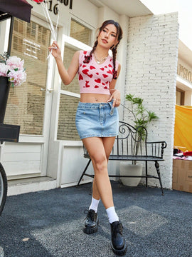 EZwear Chaleco De Sueter Con Diseno De Corazon Para Mujeres