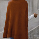 LUNE Jersey De Punto De Ochos Alto Para Mujer Con Mangas Tipo Capa Y Parte Delantera Con Doble Botonadura