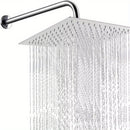 Cabezal de ducha de lluvia cuadrado elegante de acero inoxidable de 8 pulgadas con varilla extensible, accesorio de baño montado en pared contemporáneo, 30 cm/11.8 pulgadas, acabado de alta calidad para una experiencia de ducha mejorada, diseño moderno y