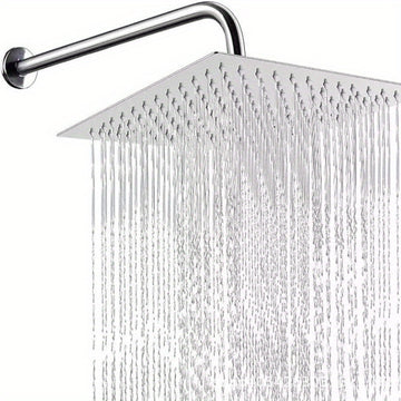 Cabezal de ducha de lluvia cuadrado elegante de acero inoxidable de 8 pulgadas con varilla extensible, accesorio de baño montado en pared contemporáneo, 30 cm/11.8 pulgadas, acabado de alta calidad para una experiencia de ducha mejorada, diseño moderno y