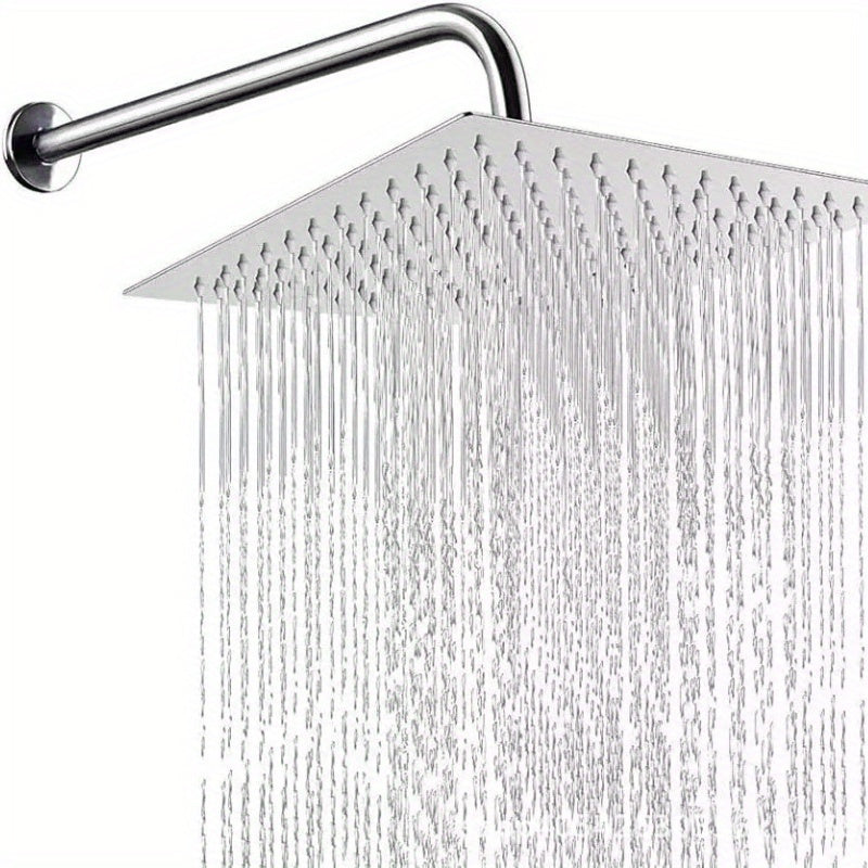 Cabezal de ducha de lluvia cuadrado elegante de acero inoxidable de 8 pulgadas con varilla extensible, accesorio de baño montado en pared contemporáneo, 30 cm/11.8 pulgadas, acabado de alta calidad para una experiencia de ducha mejorada, diseño moderno y