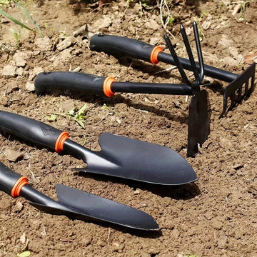 3pcs Juego De Herramientas De Mano Para Jardín, Pala Ancha, Cultivador De Mano, Rastrillo, Herramientas De Plantación De Doble Cara Para Cavar, Trasplantar Y Deshierbar, 11 "× 9"