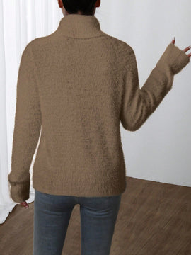 Essnce Sueter De Cuello Alto De Color Solido