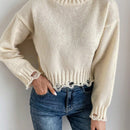 Frenchy Cuello Alto, Mangas Caidas, Sueter Rasgado