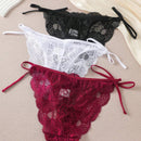Conjunto De Tangas Triangulares De Encaje Para Mujer De 3 Piezas