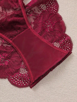 Conjunto De Tangas Triangulares De Encaje Para Mujer De 3 Piezas