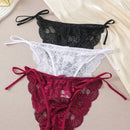 Conjunto De Tangas Triangulares De Encaje Para Mujer De 3 Piezas