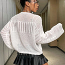 ICON Sweater De Hombro Caido Y Hueco Para Mujer De Color Solido