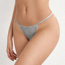 Leisure Ropa Interior Tipo Tanga Con Tiras Estampadas Y Letras Para Mujer