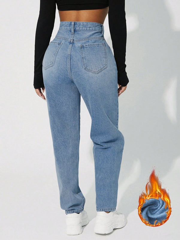 Pantalones De De Jean Forrados De Polar