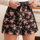 Frenchy Pantalones Cortos Con Cinturon Y Estampado Floral Para Mujer