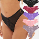Finetoo set de 5 tangas de mujer con encaje y malla en diseno sexy