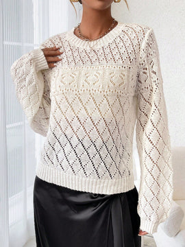 LUNE Jersey De Punto Con Lunares De Color Solido Para Mujer