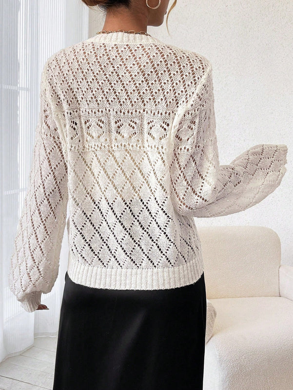 LUNE Jersey De Punto Con Lunares De Color Solido Para Mujer