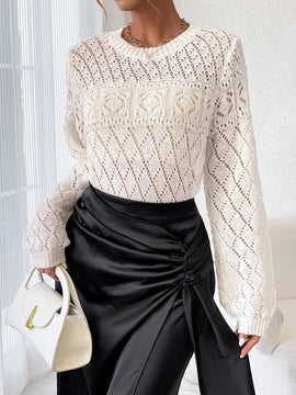 LUNE Jersey De Punto Con Lunares De Color Solido Para Mujer