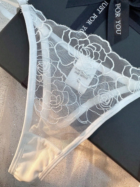 Temporada De Bodas: Conjunto De Lenceria Floral De Malla Para Mujeres