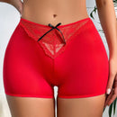 Pantalones Cortos Para Mujer Decorados Con Encajes Y Lazo - Estilo Boyshorts