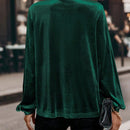 Clasi Blusa de cuello alto de manga farol