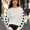 Frenchy Jersey con patron de corazon de manga raglan