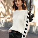 Frenchy Jersey con patron de corazon de manga raglan