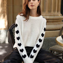 Frenchy Jersey con patron de corazon de manga raglan