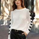 Frenchy Jersey con patron de corazon de manga raglan