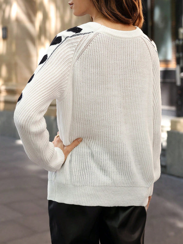 Frenchy Jersey con patron de corazon de manga raglan