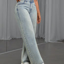 Pantalones Jeans Lavados Con Diseno De Mariposa De Pedreria