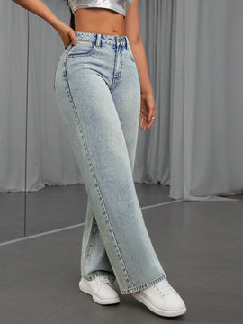 Pantalones Jeans Lavados Con Diseno De Mariposa De Pedreria