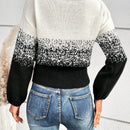 LUNE Sudadera Casual Sin Hombros Con Bloqueo De Color