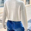EZwear Sueter De Cuello Alto Tejido Con Cable Y Dobladillo Irregular