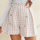 Prive Pantalones Cortos De Cuadros Para Mujer