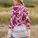 LUNE Camisa De Patchwork Estampada Con Cuello Con Muescas Y Dobladillo Curvo Para Mujer