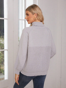 Frenchy Sueter De Manga Raglan Con Cuello Alto Para Mujer