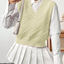 Qutie Chaleco De Sueter Casual De Color Solido Para Mujeres