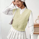 Qutie Chaleco De Sueter Casual De Color Solido Para Mujeres