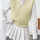 Qutie Chaleco De Sueter Casual De Color Solido Para Mujeres