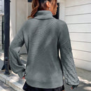 EZwear Sudadera Casual De Cuello Alto Y Hombros Caidos Para Mujer