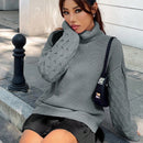 EZwear Sudadera Casual De Cuello Alto Y Hombros Caidos Para Mujer