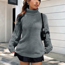 EZwear Sudadera Casual De Cuello Alto Y Hombros Caidos Para Mujer