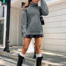 EZwear Sudadera Casual De Cuello Alto Y Hombros Caidos Para Mujer