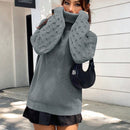 EZwear Sudadera Casual De Cuello Alto Y Hombros Caidos Para Mujer