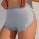 Shorts De Seguridad Con Retazos De Encaje Para Mujer
