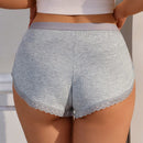 Shorts De Seguridad Con Retazos De Encaje Para Mujer