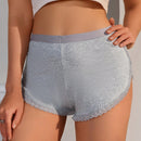 Shorts De Seguridad Con Retazos De Encaje Para Mujer