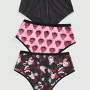 ROMWE J-Fashion Conjunto De Ropa Interior Femenina De 3 Piezas Con Mascara De Cabeza De Zorro Fantasma