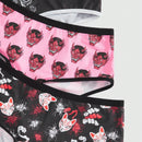 ROMWE J-Fashion Conjunto De Ropa Interior Femenina De 3 Piezas Con Mascara De Cabeza De Zorro Fantasma