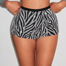 SXY Shorts De Fiesta De Brillo Con Estampado Completo