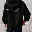 Ezwear sudadera con capucha de manga larga de unicolor con estampado de letra, uso casual diario